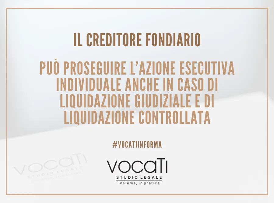 ll creditore fondiario può proseguire l’azione esecutiva individuale